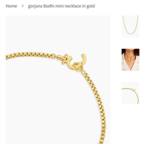 Gorjana Gold Chain Necklace in White With Gold Clasps Accents - Picture 3 of 4